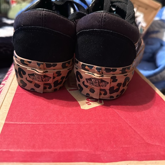 Black & leopard print Old Skool Platform Vans - Picture 2 of 7